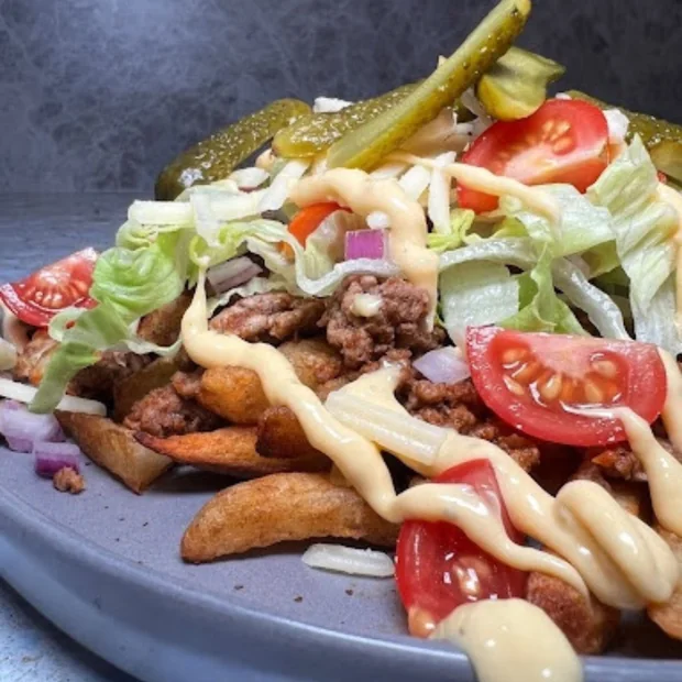 Loaded beef and salad wedges