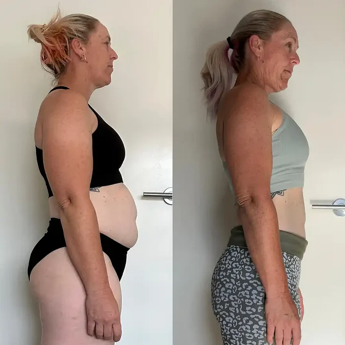 Amy before and after her MLA transformation