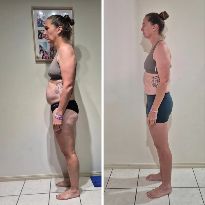 Naomi before and after her MLA transformation